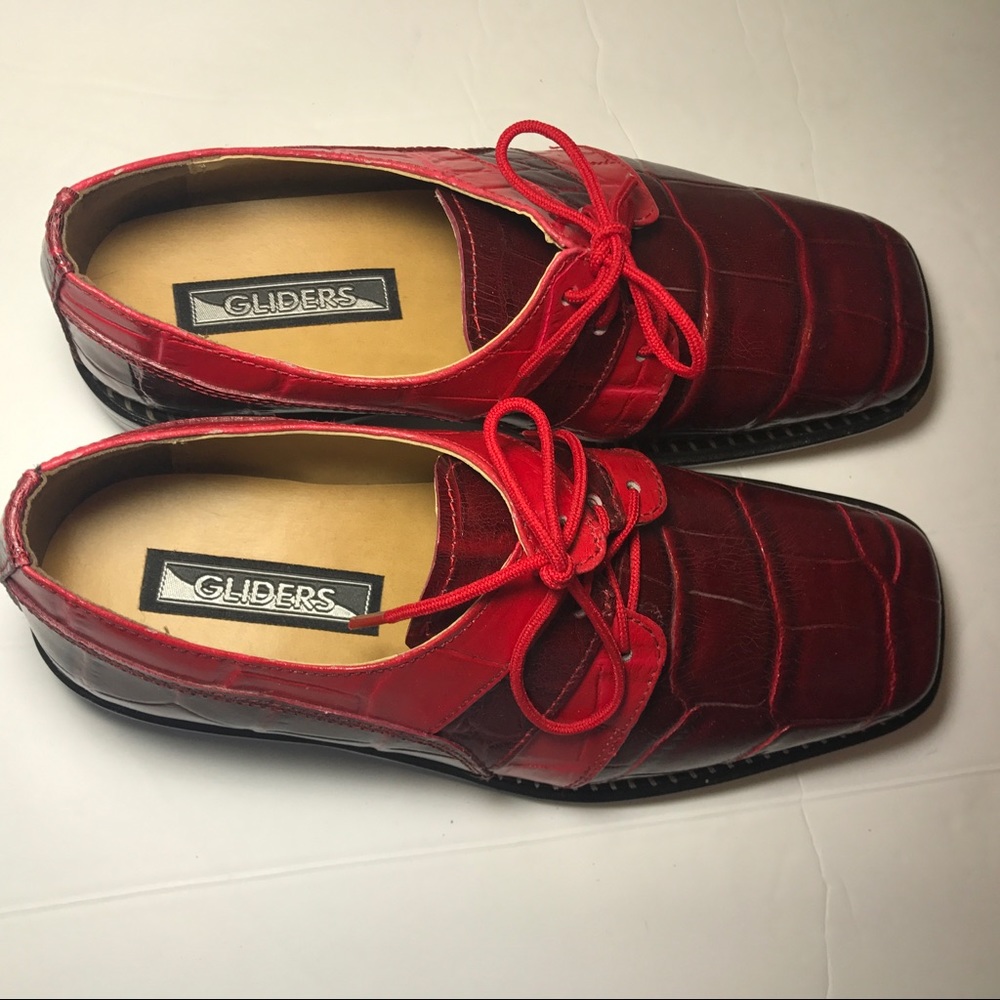 Red leather oxfords size 8 made in India